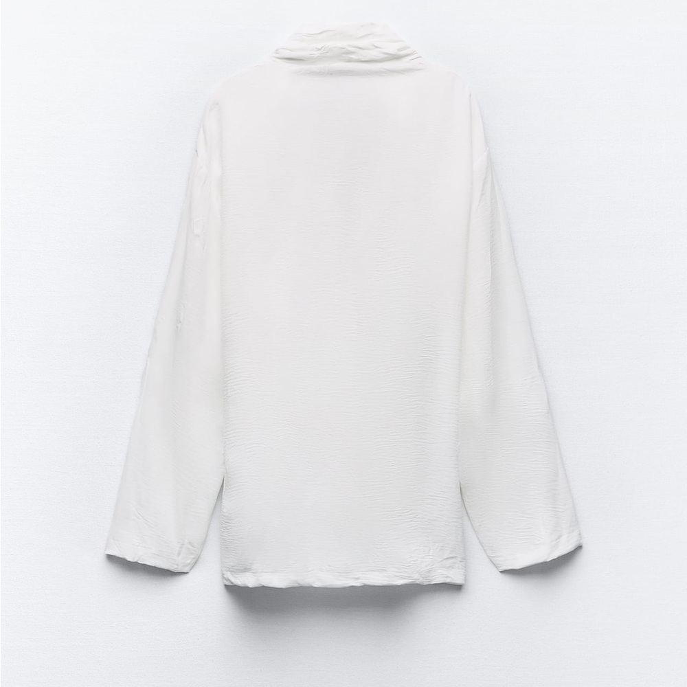 ZARA NWT WHITE TIE WRINKLE KIMONO - Picture 8 of 11